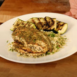 Zesty Herbs Chicken Breast with  Apple Couscous and Grilled Zucchini - FLAVRBOMBS