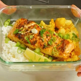 Healthy Zesty Herbs Salmon and Rice with Tandoori Cauliflower